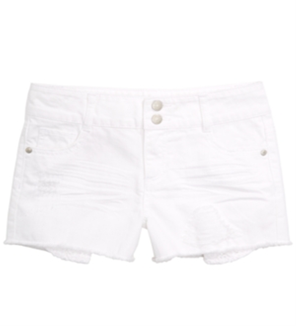Epic Threads Big Girl's Frayed Hem Denim Shorts White Size 10