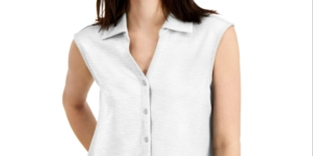 Alfani Women's Sleeveless Blouse White Size X-Small