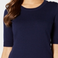 Charter Club Women's Elbow-Sleeve Sweater Navy Size Petite L