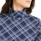 Karen Scott Women's Plaid Turtleneck Blue Size Large