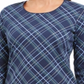 Karen Scott Women's Holly Plaid Embellished Top Blue Size XX-Large
