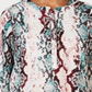JM Collection Women's Printed 3/4-Sleeve Top Creme Multi Size Petite L