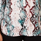 JM Collection Women's Printed 3/4-Sleeve Top Creme Multi Size Petite L