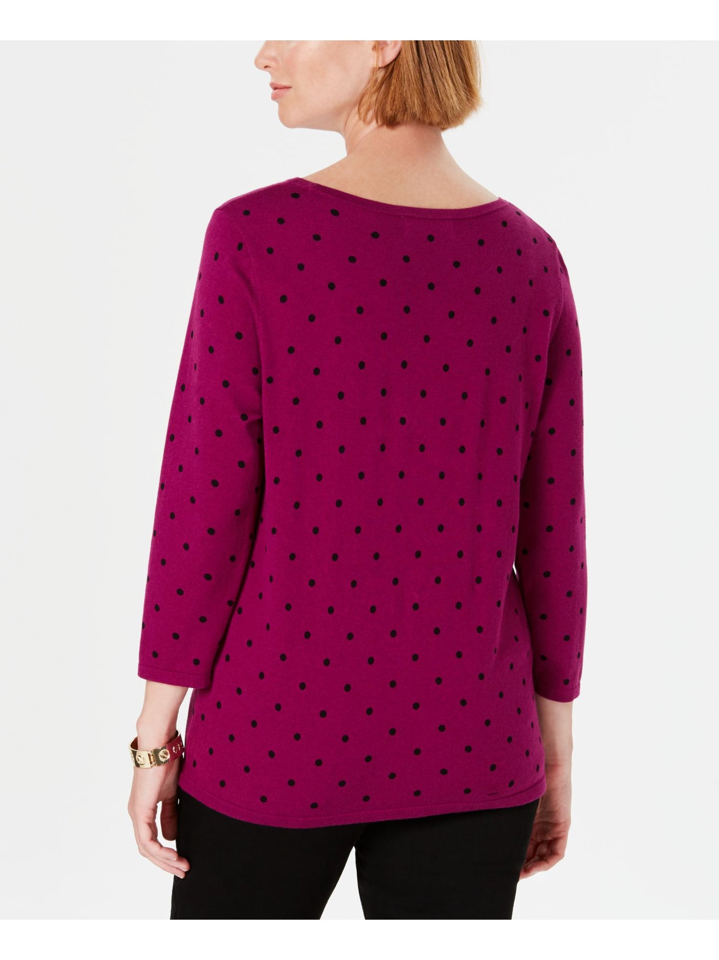 Karen Scott Women's Dot Dream Sweater Purple Size Large