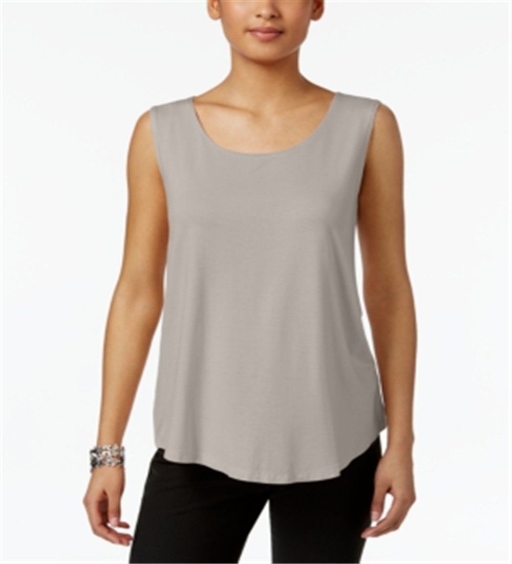 JM Collection Women's Scoop Neck Tank Top Brown Size X-Large