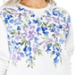 Karen Scott Women's Printed Fleece Top White - Blue Floral Size Large