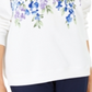 Karen Scott Women's Printed Fleece Top White - Blue Floral Size Large