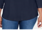Karen Scott Women's Cotton Lace Trim Top Blue Size Large