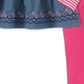 Kids Headquarters Girl's Stripe Denim Contrast Long Sleeve Top & Pants Pink Size 18MOS