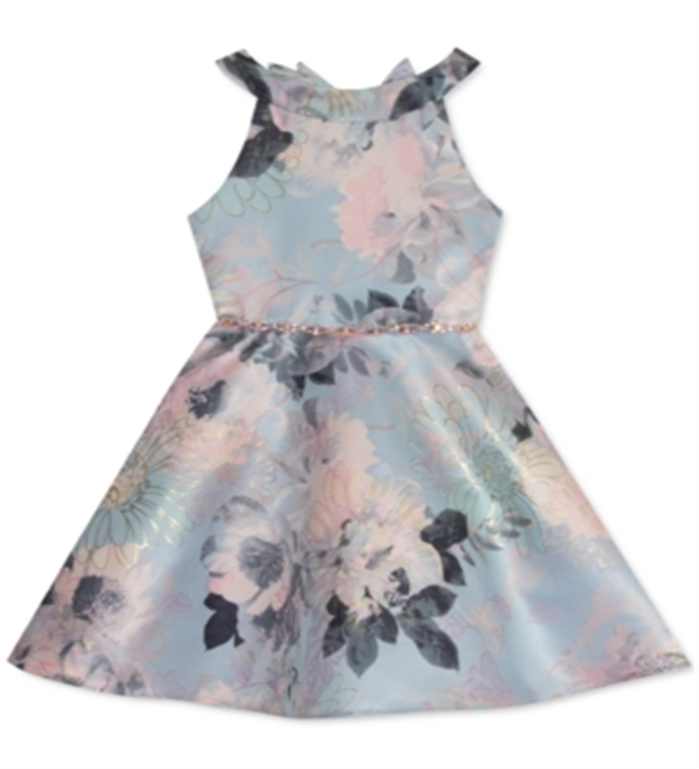 Rare Editions Little Girl's Floral Jacquard Dress Pink Size 6