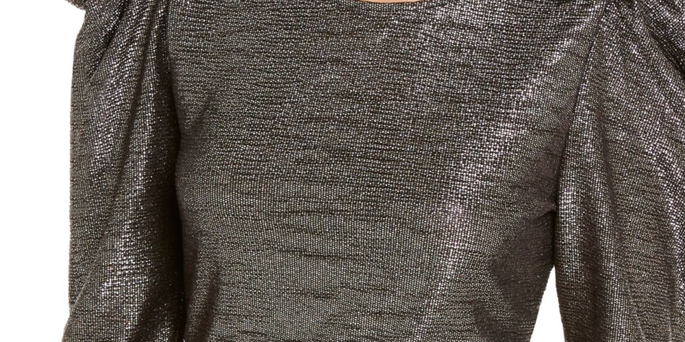 INC International Concepts Women's Solid Shiny Long Sleeve Crew Neck T-Shirt Party Top Black Size Medium