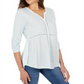 Style & Co Women's V Neck Mixed Woven Top Mint Size Large