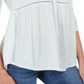 Style & Co Women's V Neck Mixed Woven Top Mint Size Large