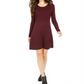 Style & Co Women's Ribbed Sweater Dress Purple Size M