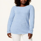 Karen Scott Women's Long Sleeve Curved Hem Sweater Blue Size Petite L