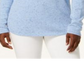 Karen Scott Women's Long Sleeve Curved Hem Sweater Blue Size Petite L