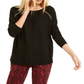 INC International Concepts Women's Peekaboo Grommet Sweater Black Size Medium