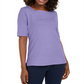 Karen Scott Women's Cotton Eyelet Trim Top Purple Size Small