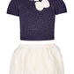 First Impressions Baby Girl's 2 Pc Metallic Sweater & Faux Fur Skirt Set Blue Size 0-3 Months