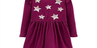 Carter's Toddler Girl's Sequin Stars Jersey Dress Purple Size 2T