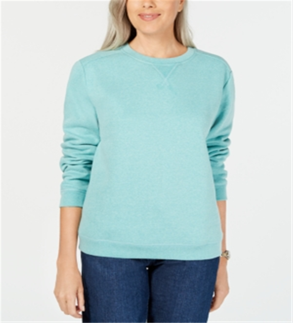 Karen Scott Women's Long Sleeve Crewneck Sweatshirt Blue Size X-Small