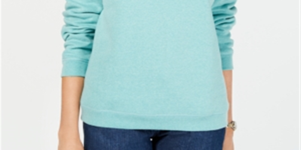 Karen Scott Women's Long Sleeve Crewneck Sweatshirt Blue Size X-Small