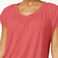 JM Collection Women's Blouson T-Shirt Red Size Small