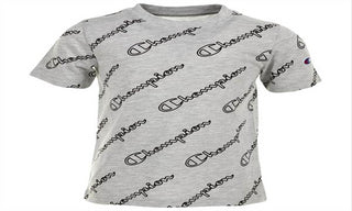 Champion Little Boy's Allover Open Script T-Shirt Gray Size 7