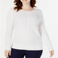 Karen Scott Women's Cable Knit Sweater White Size Large