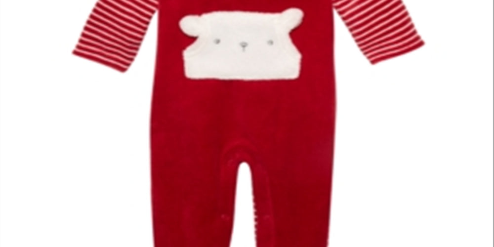 First Impressions Baby Boy's 2 Pc Hat & Footed Striped Coverall Set Red Size 0-3M