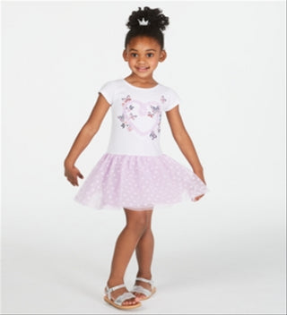 Epic Threads Little Girl's Butterfly Mesh Dress White Size 5