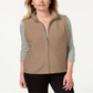 Karen Scott Women's Zip up Zeroproof Fleece Vest Merlot Size Small