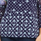 Charter Club Women's Printed Knit Mesh Top Blue Size Large