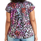 Rachel Roy Women's Patterned Cap Sleeve V Neck Top Black Size 3X