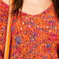 Free People Women's Long Sleeve V Neck Sweater Orange Size Small