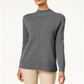 Karen Scott Women's Seam Detail Cotton Mock Neck Sweater Charcoal Size XX-Large