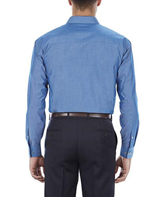 Kenneth Cole Reaction Men's Regular Fit Solid Dress Shirt Hazy Blue Size 2XL