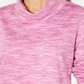 Karen Scott Women's Sport Space Dyed Cowlneck Top Pink Size X-Small