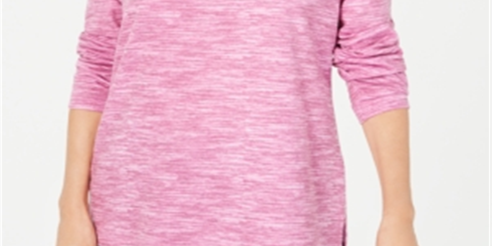 Karen Scott Women's Sport Space Dyed Cowlneck Top Pink Size X-Small