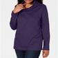 Karen Scott Women's Sport Cowl Neck Top Purple Size XX-Large