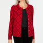 Karen Scott Women's Patterned Long Sleeve Button up Sweater Red Size Petite Small