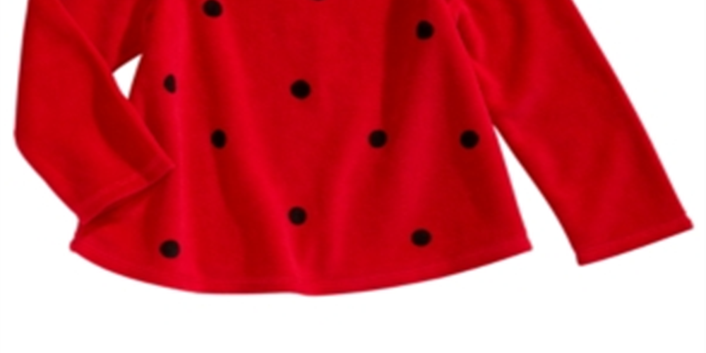 First Impressions Toddler Girls Dot-Print Velour Top  Red Size 4T REG