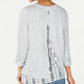 Style & Co Women's Layered-Look Roll-Tab Top Gray Size M