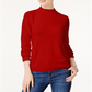 Karen Scott Women's Solid Long Sleeve Crew Neck Top Red Size Petite X-Large