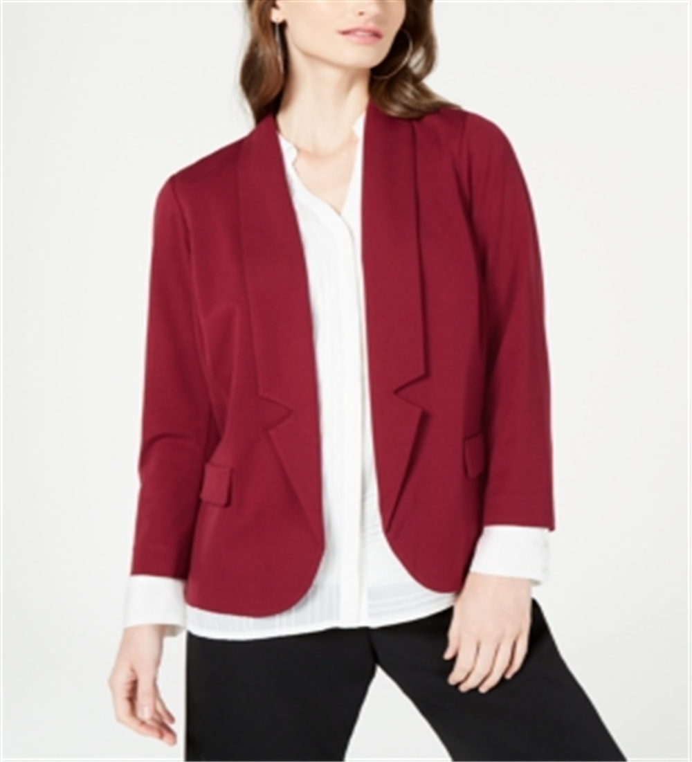 Alfani Women's Notch Collar Blazer Red Size Petite Medium
