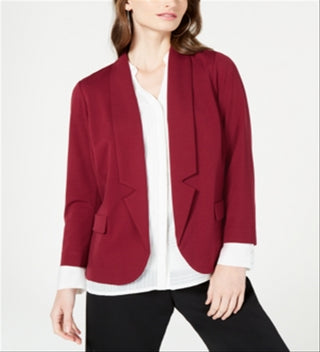 Alfani Women's Notch Collar Blazer Red Size Petite Medium