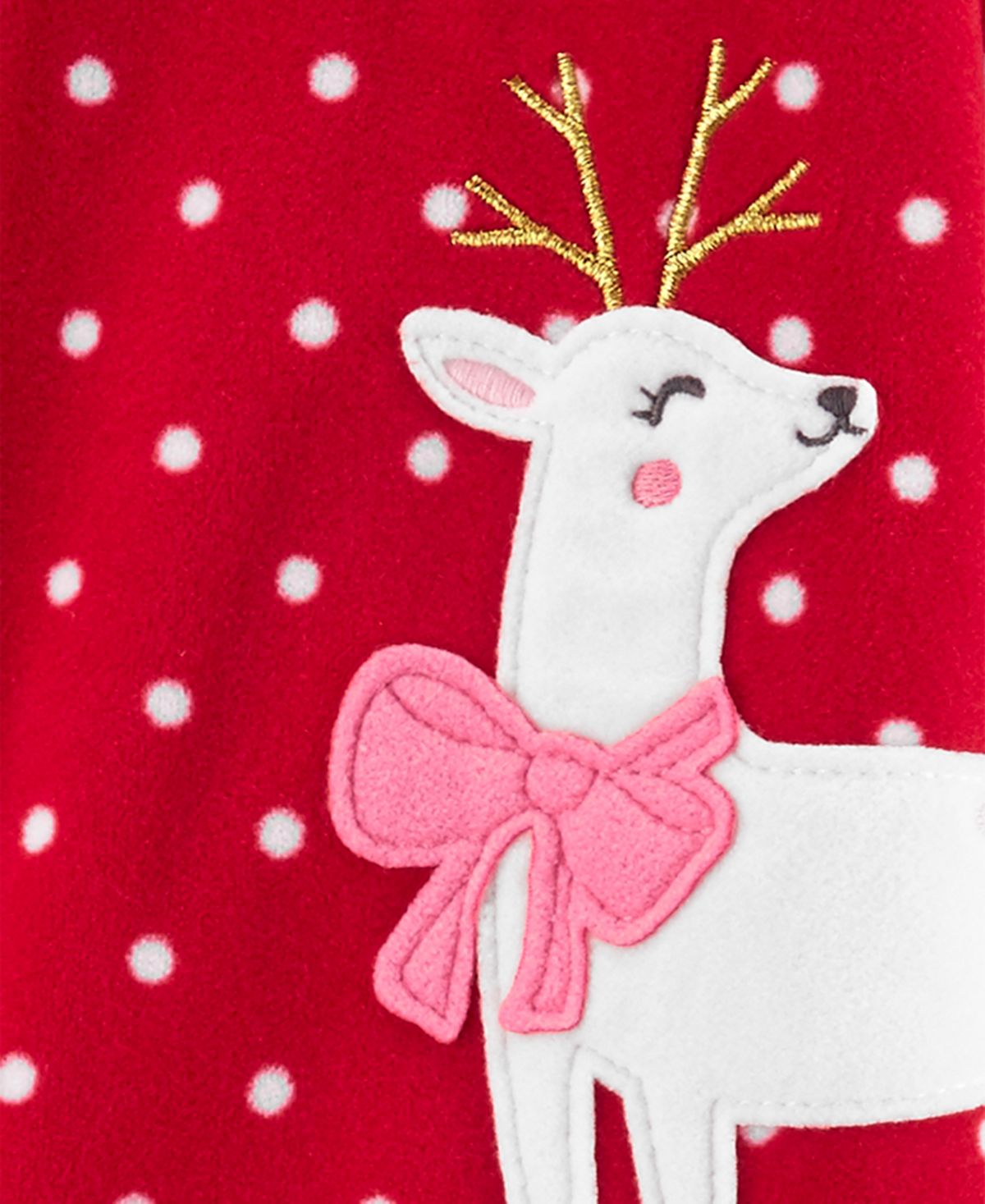 Carter's Baby Girl's Footed Fleece Reindeer Pajamas Red  Size 12 Months