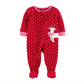 Carter's Baby Girl's Footed Fleece Reindeer Pajamas Red  Size 12 Months