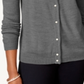 Karen Scott Women's Bead Button Cardigan Charcoal Size X-Small