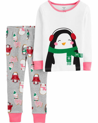 Carter's Baby Girl's 2pc Holiday Penguin Pajamas Set White Size 24 Months